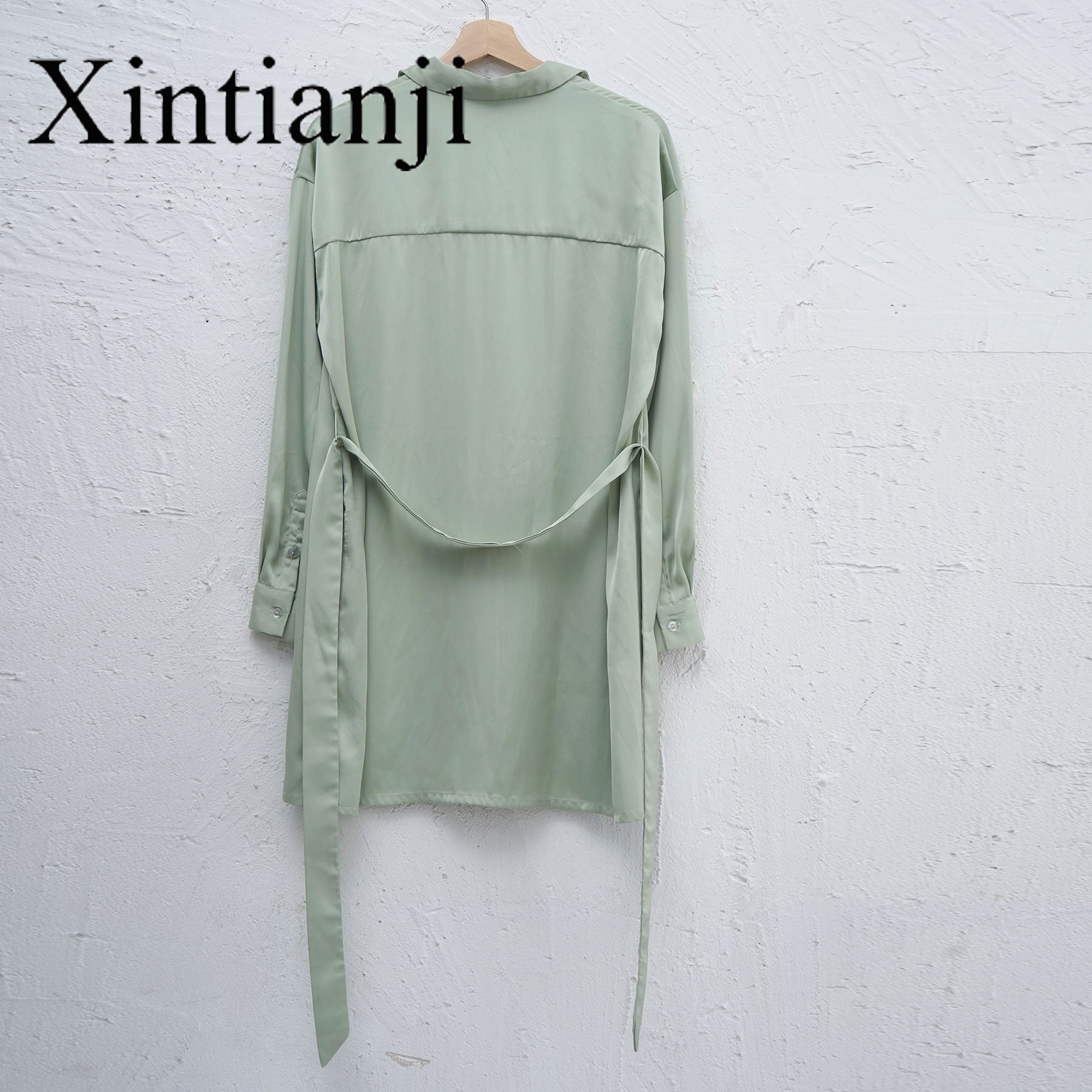 NTG Fad Green / S Xintianji Women Satin shirts