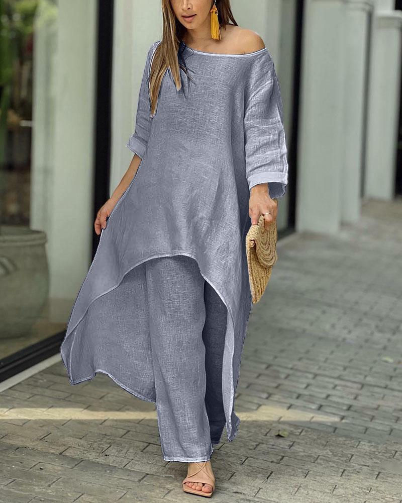 NTG Fad Grey / S Cotton Linen Casual Suit