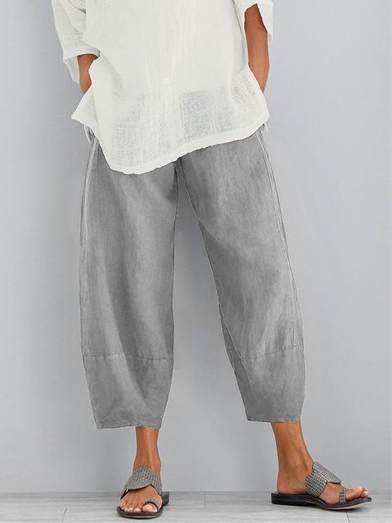 NTG Fad Grey / S Women's Linen Casual Pants
