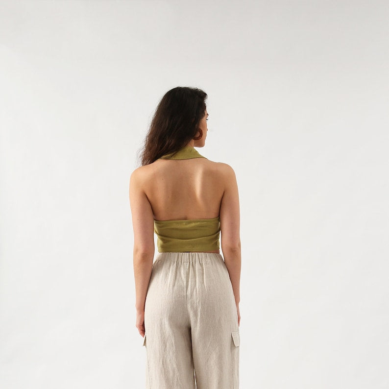 NTG Fad Hemp Linen Backless Waistcoat