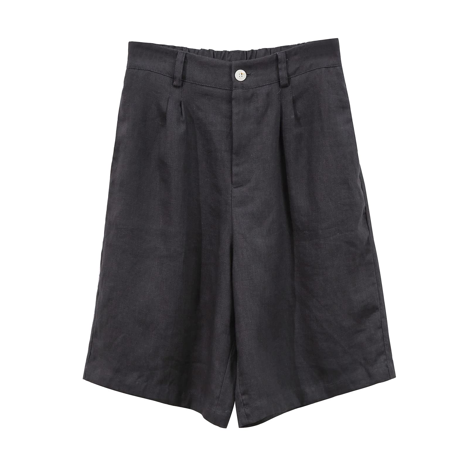 NTG Fad High Waisted Wide Leg Linen Shorts with Pockets