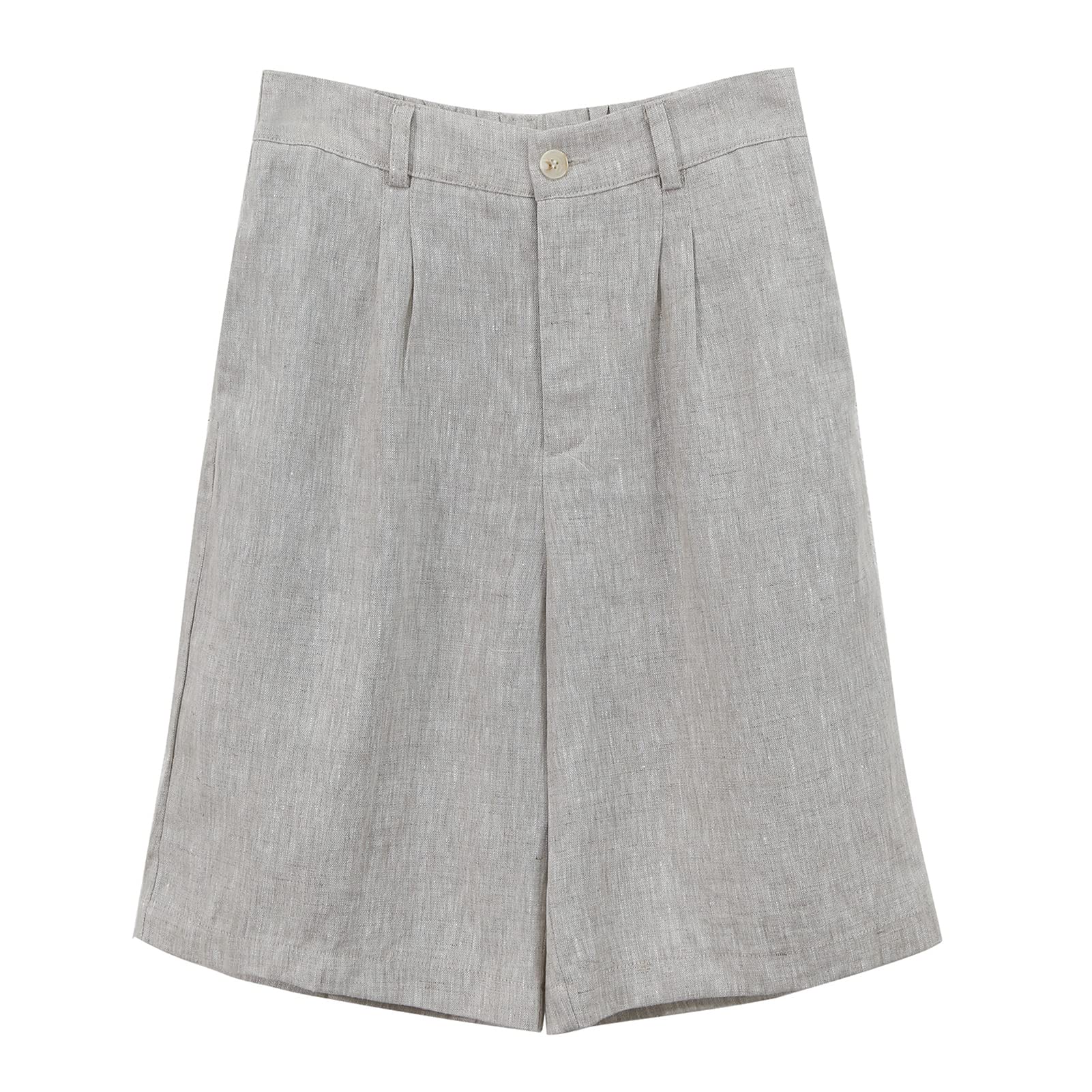 NTG Fad High Waisted Wide Leg Linen Shorts with Pockets