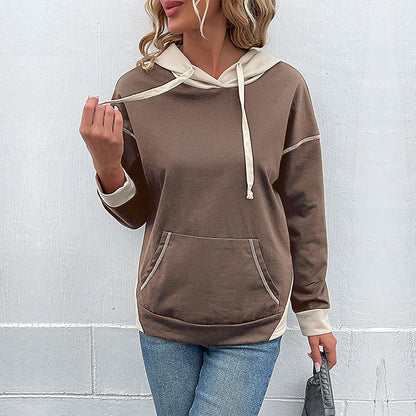 NTG Fad Hoodies & Sweatshirts Coffee Brown / S Long Sleeve Contrast Panel Hoodie