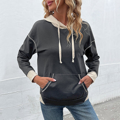 NTG Fad Hoodies & Sweatshirts Dark Gray / S Long Sleeve Contrast Panel Hoodie