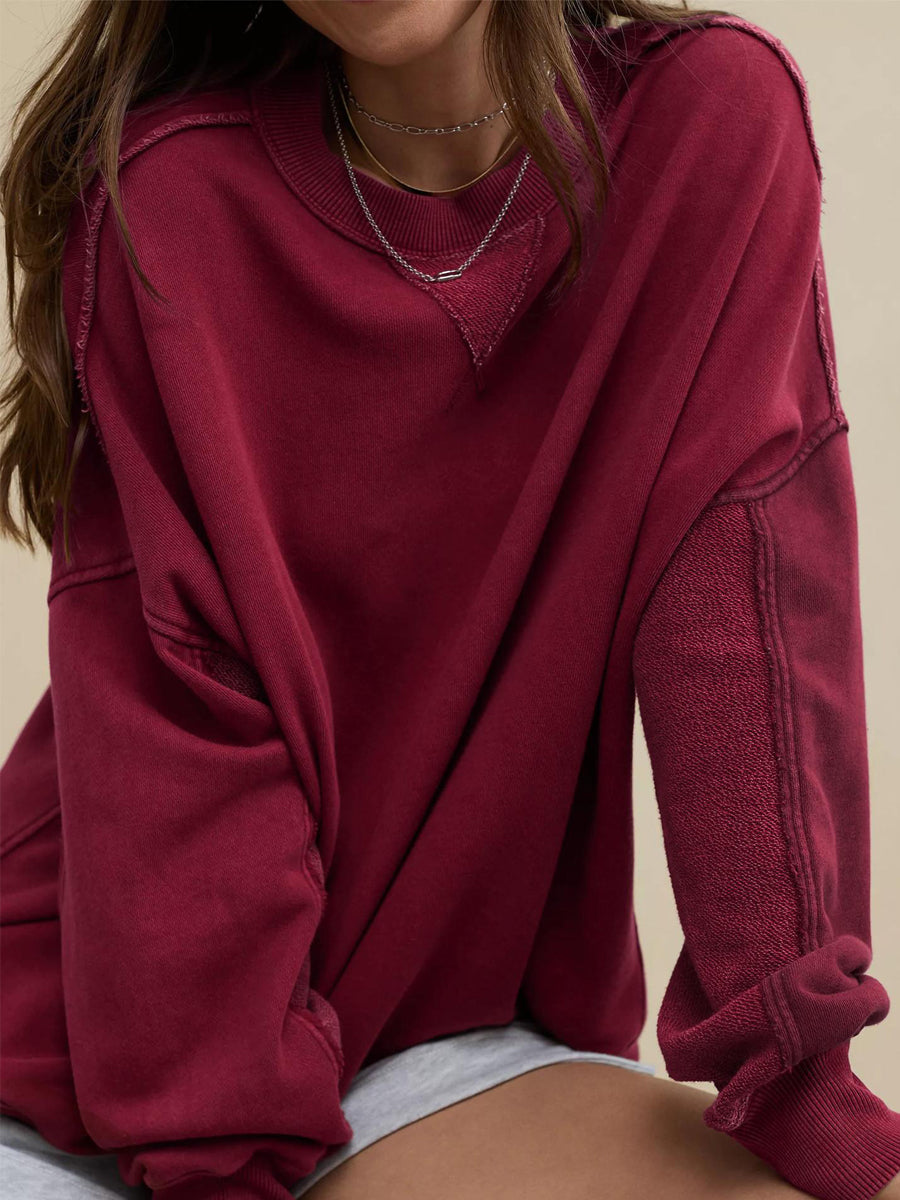 NTG Fad Hoodies & Sweatshirts Loose Casual  Round Neck Women Sweatshirt