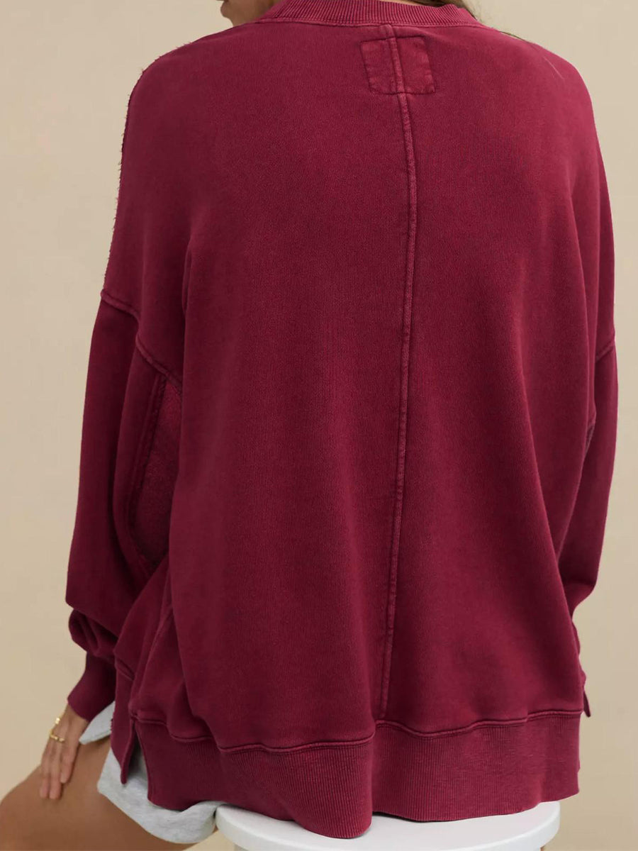 NTG Fad Hoodies & Sweatshirts Loose Casual  Round Neck Women Sweatshirt