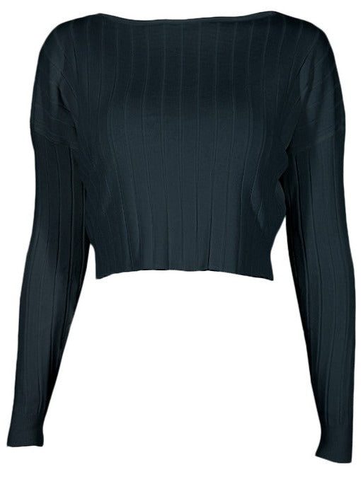 NTG Fad Hoodies & Sweatshirts Round neck simple short long sleeve knitted T-shirt