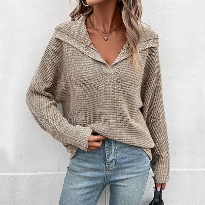 NTG Fad Hoodies & Sweatshirts Solid Color Casual Long Sleeve Lapel Sweater