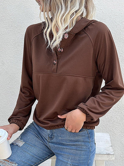NTG Fad Hoodies & Sweatshirts Solid Color Long Sleeve Panel Hoodie