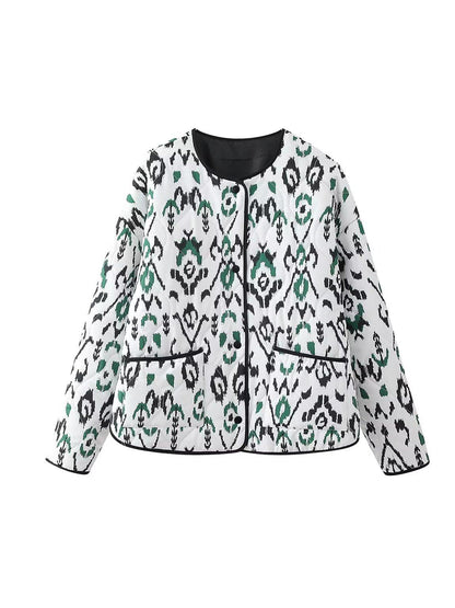 NTG Fad Jackets Green / XS Women Fashion Printed Jacket