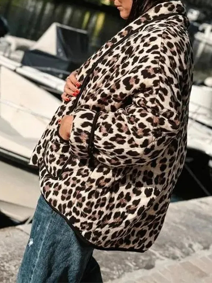 NTG Fad Jackets Leopard Print Quilted Jacket