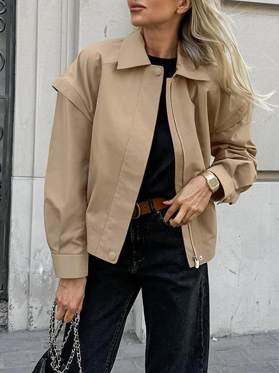 NTG Fad Jackets Women Lapel Loose Trench Coat