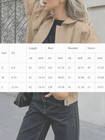 NTG Fad Jackets Women Lapel Loose Trench Coat