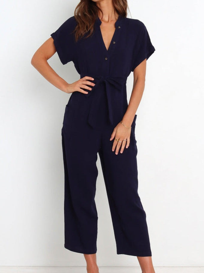 NTG Fad Jumpsuits & Rompers/Jumpsuits V-neck cropped wide-leg jumpsuit