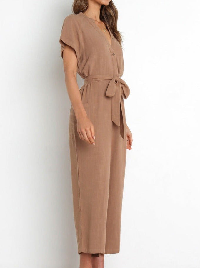 NTG Fad Jumpsuits & Rompers/Jumpsuits V-neck cropped wide-leg jumpsuit