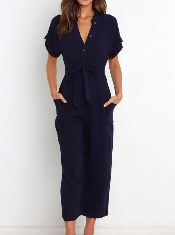 NTG Fad Jumpsuits & Rompers/Jumpsuits V-neck cropped wide-leg jumpsuit