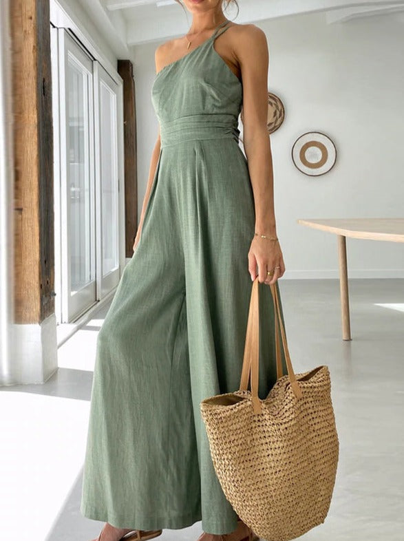 NTG Fad Jumpsuits & Rompers One-shoulder high-waisted wide-leg jumpsuit