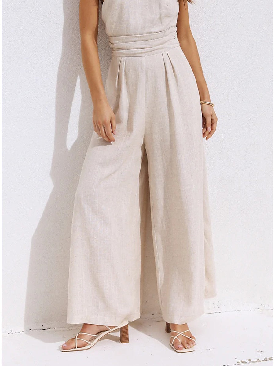 NTG Fad Jumpsuits & Rompers One-shoulder high-waisted wide-leg jumpsuit