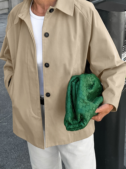 NTG Fad Khaki Lapel Trench Coat