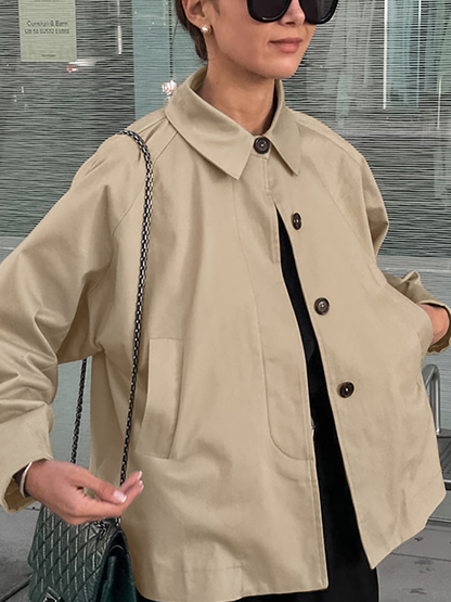 NTG Fad Khaki Lapel Trench Coat