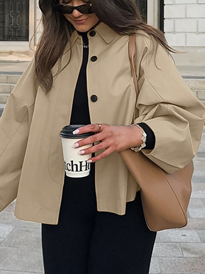 NTG Fad Khaki Lapel Trench Coat