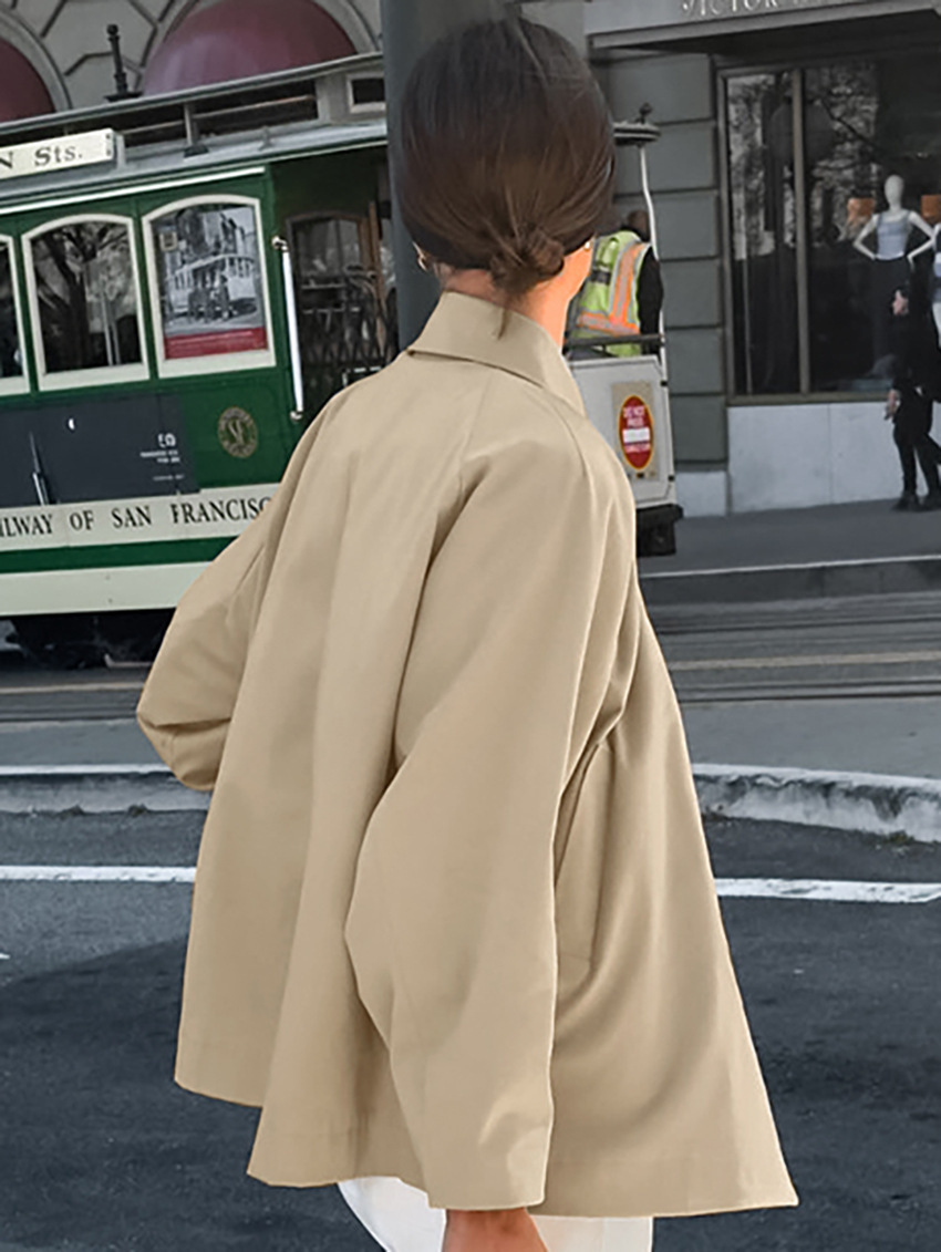 NTG Fad Khaki Lapel Trench Coat