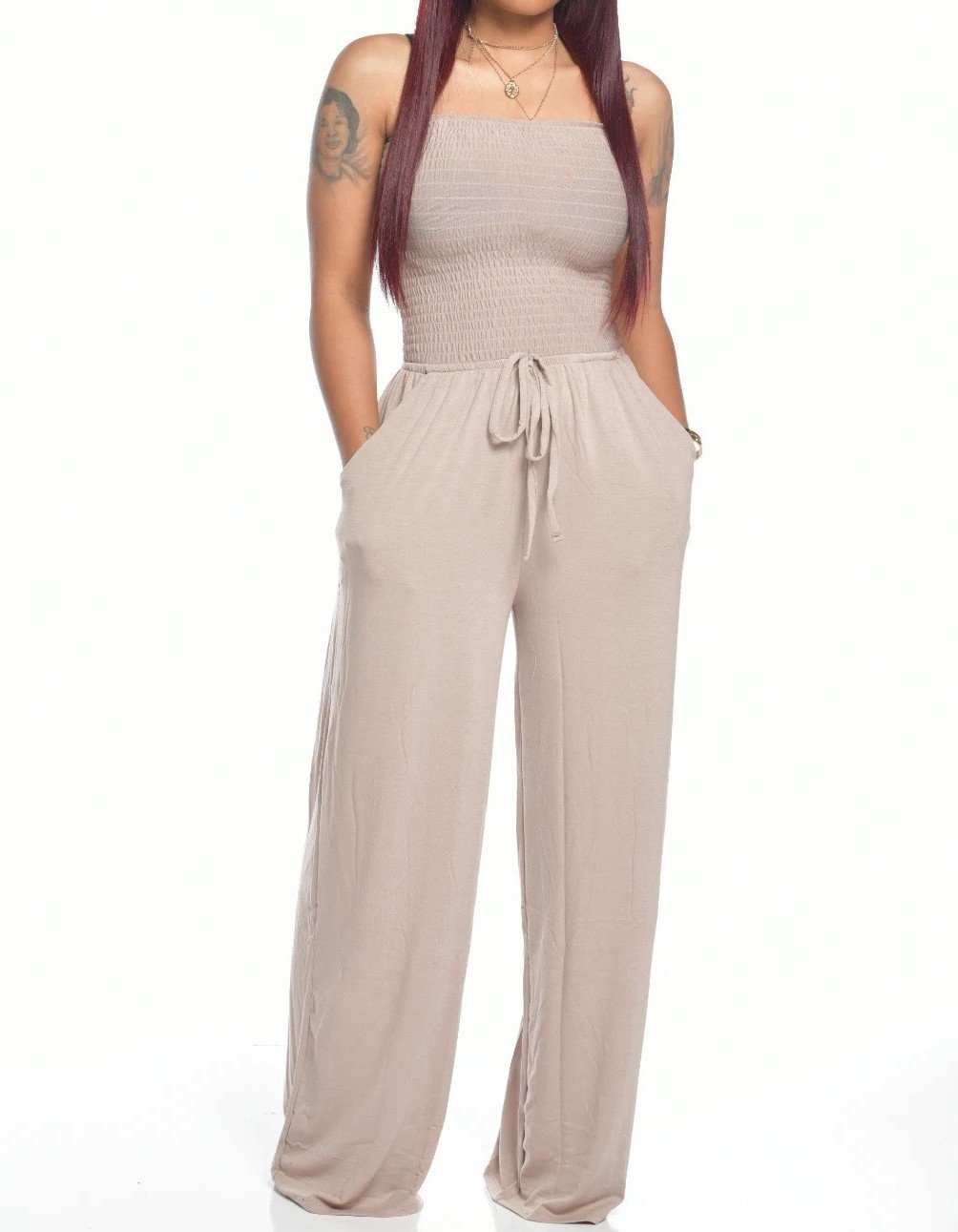 NTG Fad khaki / S (US 6-8) (🎁2023-Christmas Hot Sale🎁)❤️Newest Strapless Waist Jumpsuit❤️