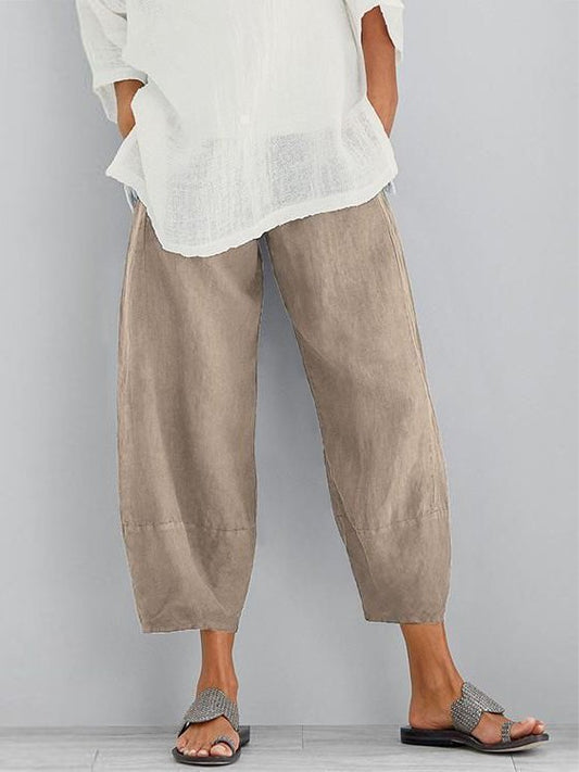 NTG Fad Khaki / S Women's Linen Casual Pants