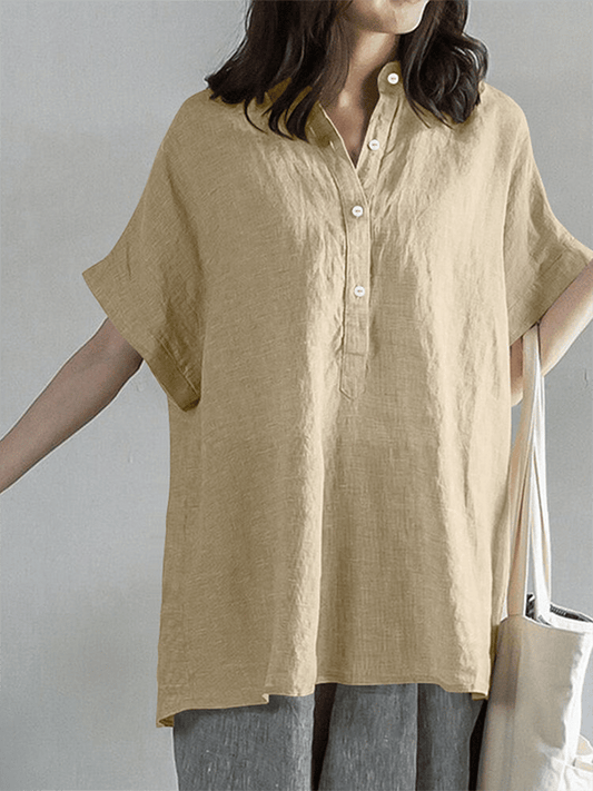 NTG Fad Khaki / S Women's Solid Casual Short Sleeve Shirt