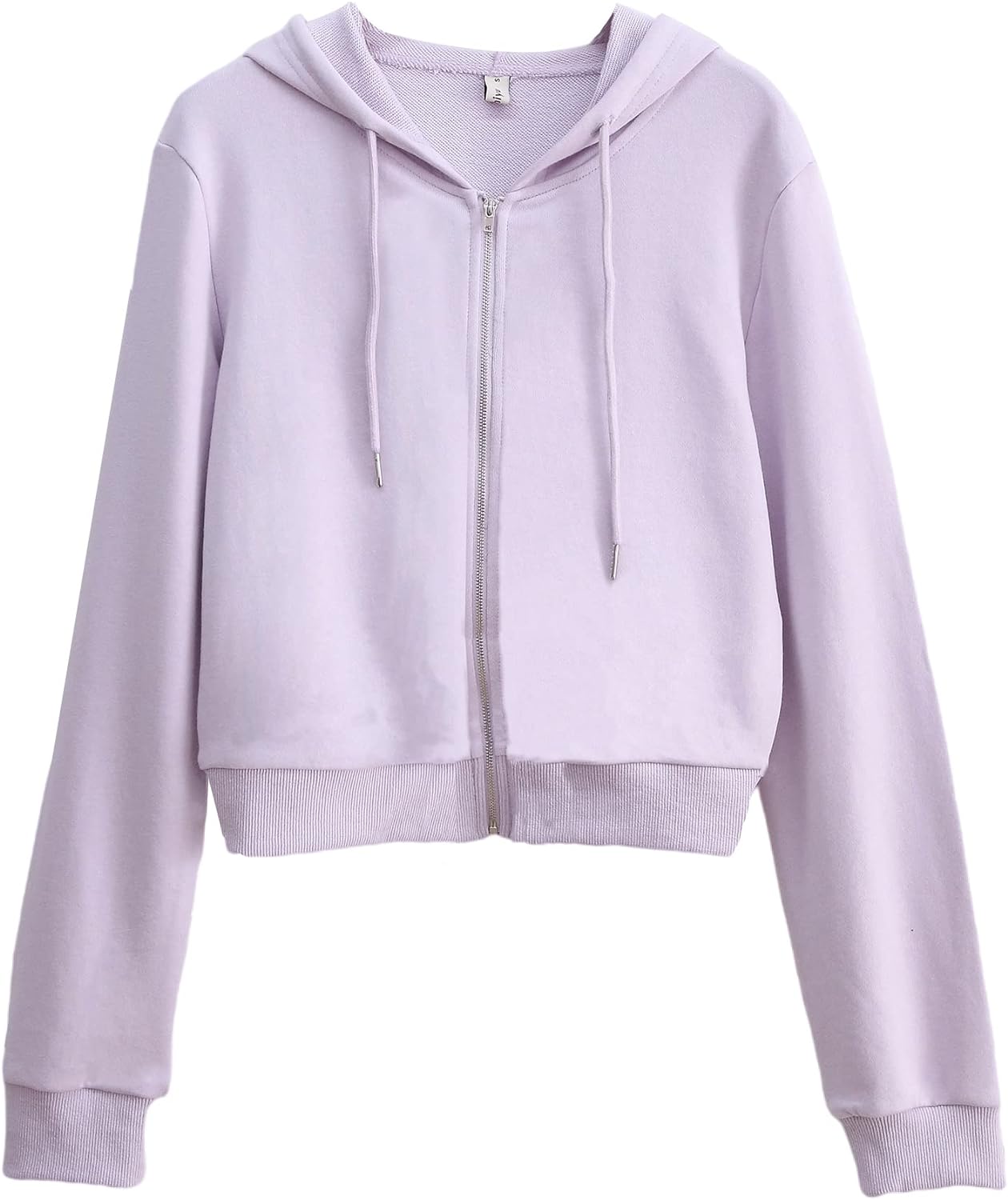 NTG Fad Languid Lavender / X-Large Women's Cropped Zip up Hoodie with Drawstring Hooded
