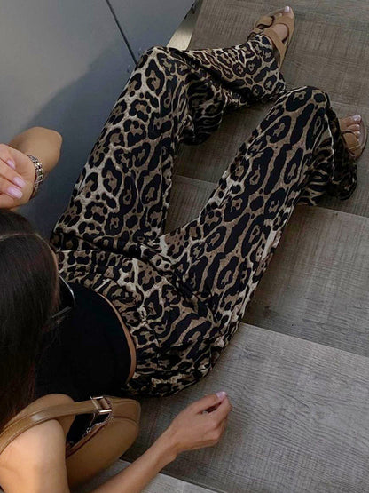 NTG Fad Leopard High Waist floor-length Casual Trousers