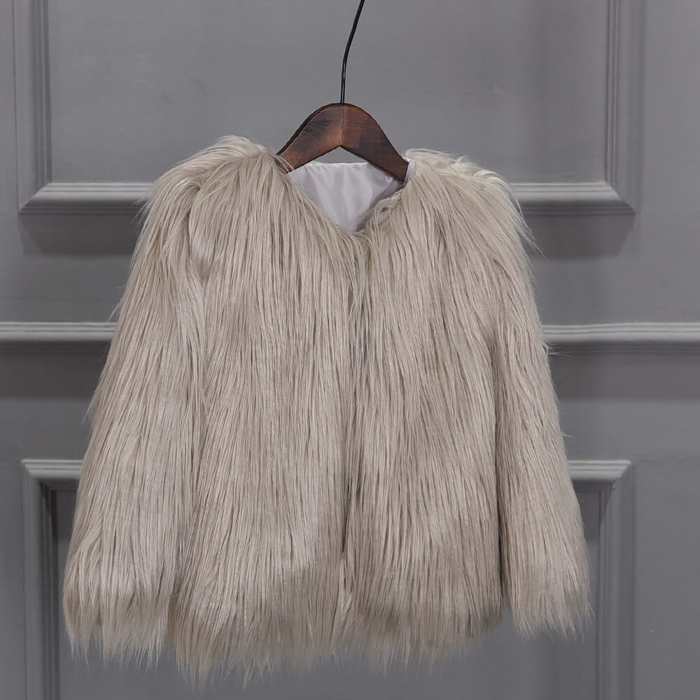 NTG Fad Light gray / S Fluffy Faux Fur  Short Winter Coat