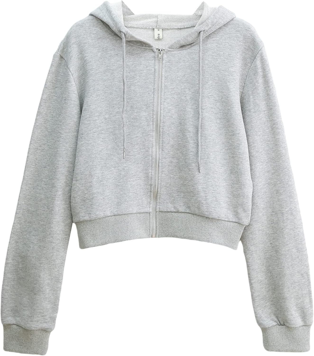 NTG Fad Light Heather Grey / XX-Large Women's Cropped Zip up Hoodie with Drawstring Hooded