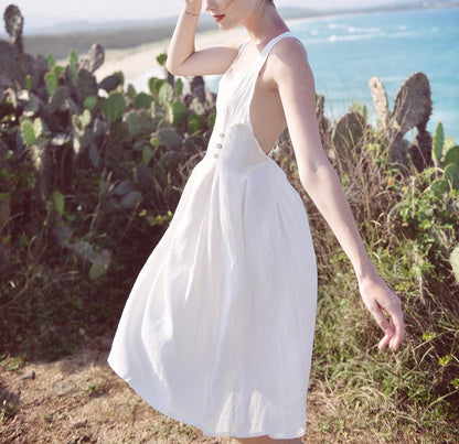 NTG Fad Linen Apron Dress - Sleeveless (Hand Made)