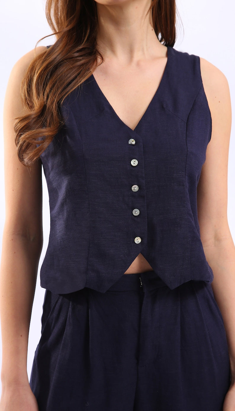 NTG Fad Linen Waistcoat For Woman