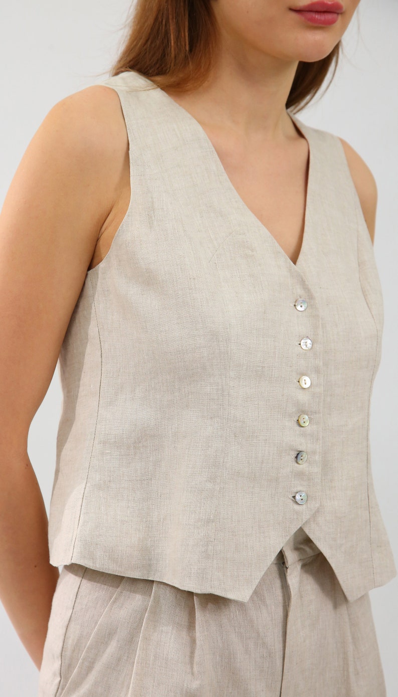 NTG Fad Linen Waistcoat For Woman, Boho Waistcoat