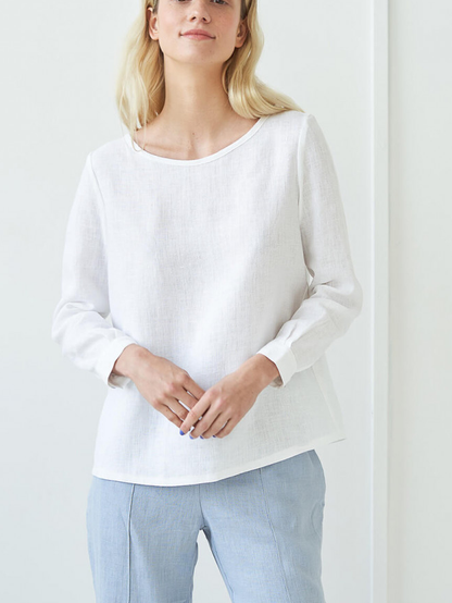 NTG Fad Long Sleeve Cotton Linen Shirt- Handmade