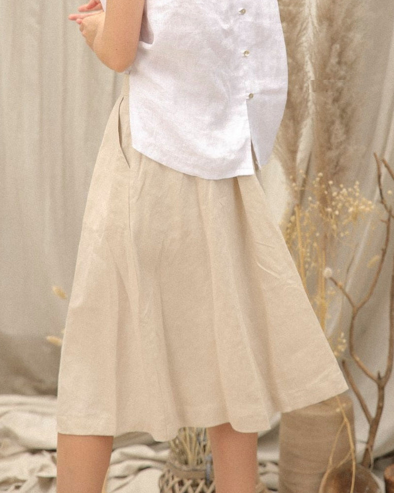 NTG Fad Loose Comfort Linen Skirt-(Hand Make)