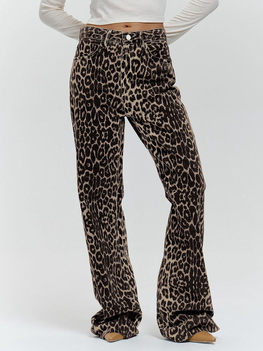 NTG Fad Loose Low-rise Leopard Print Trousers