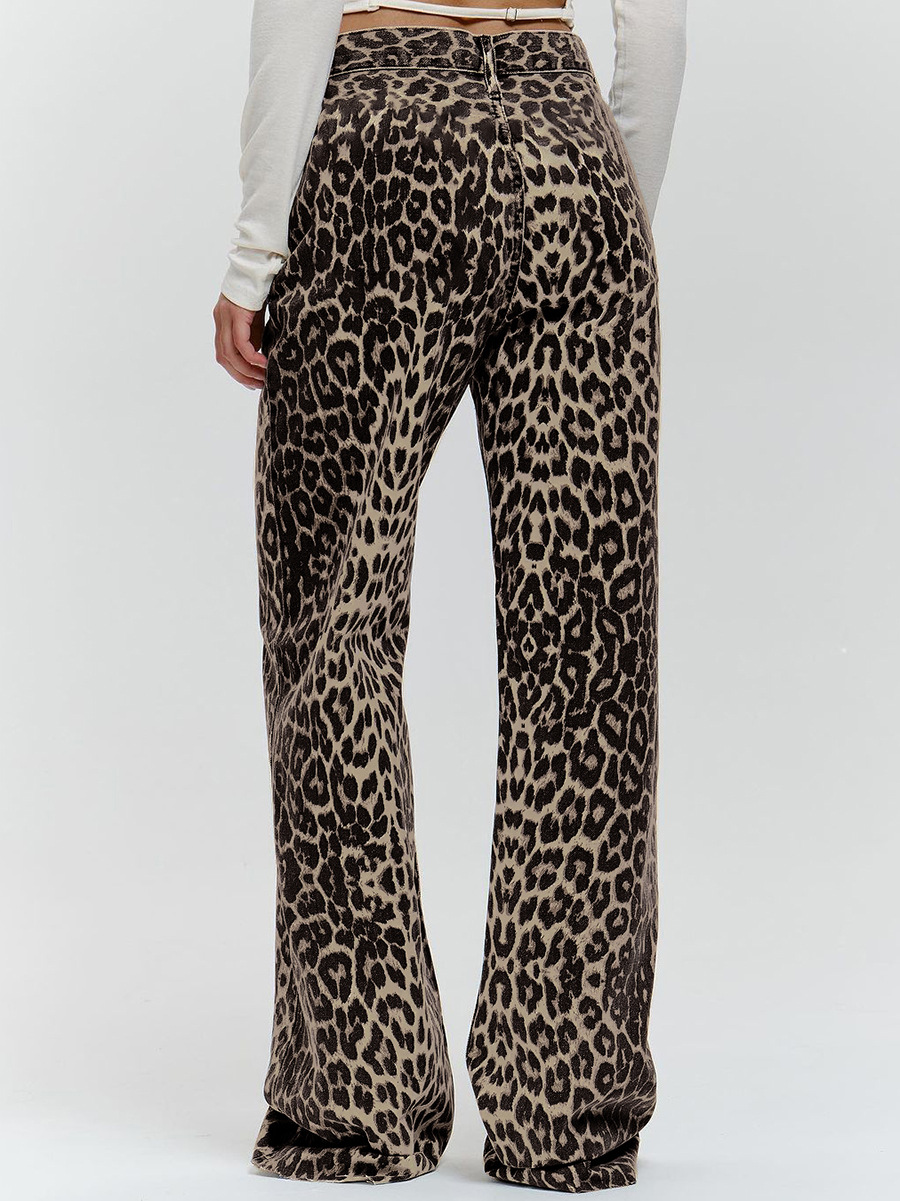 NTG Fad Loose Low-rise Leopard Print Trousers