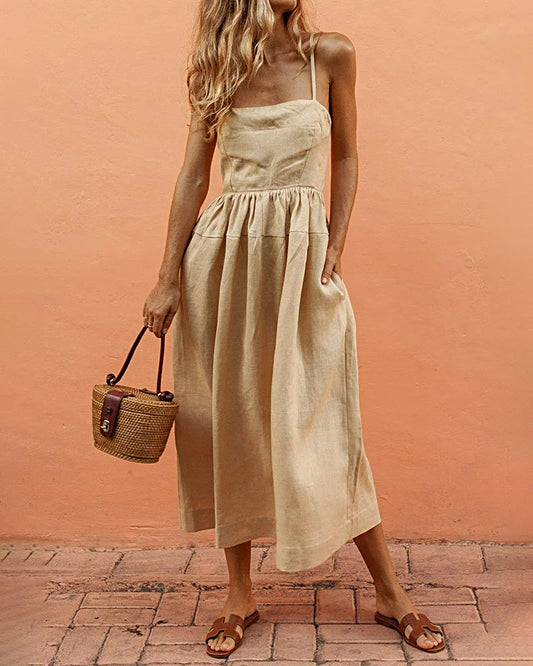 NTG Fad Maxi Dresses Apricot / S(4-6) Classic Cotton Slip Dress