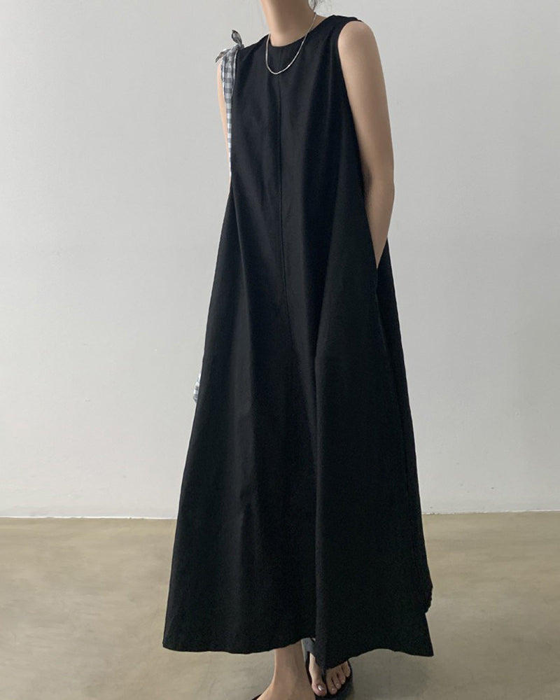 NTG Fad Maxi Dresses Black / One size Chic Loose Fit Tank Dress Casual Sleeveless Midi Dresses