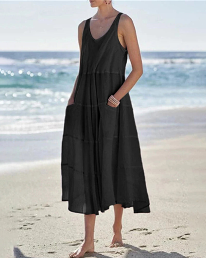 NTG Fad Maxi Dresses Black / S(4-6) Sleeveless Long Dress Ladies Holiday Sundress