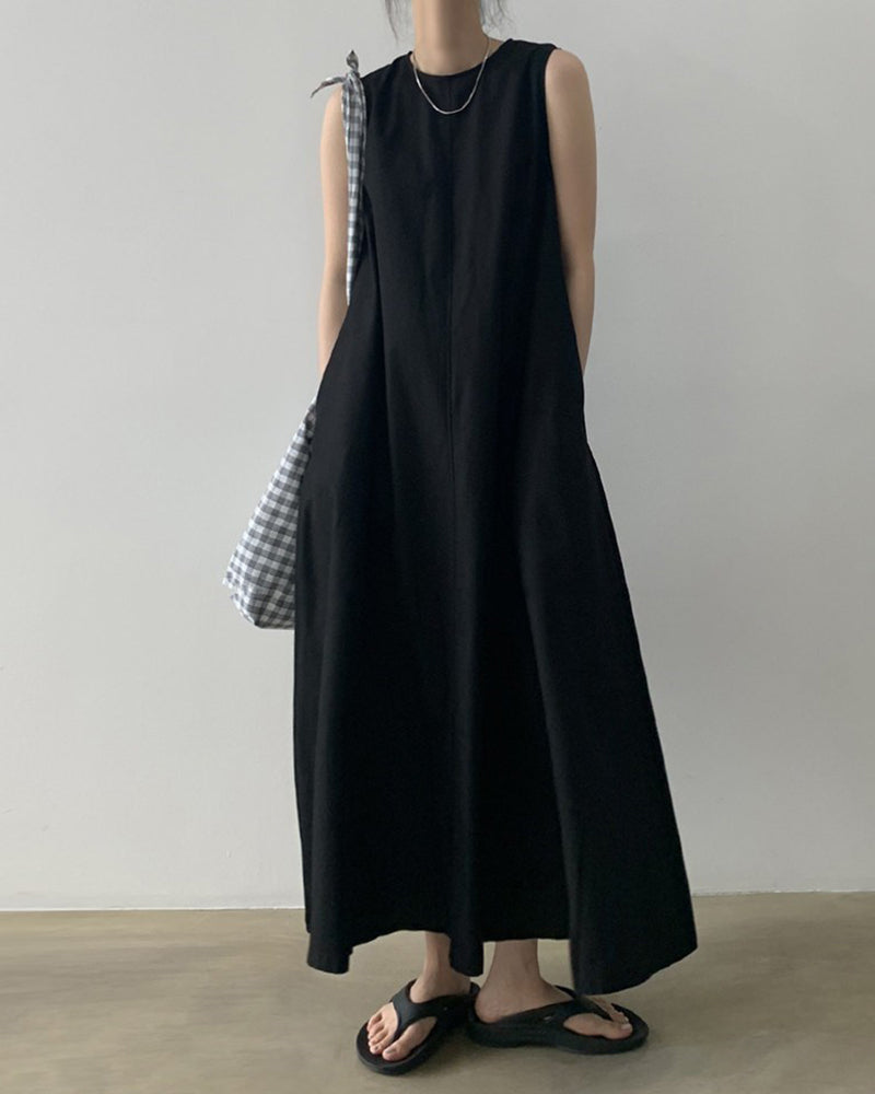 Chic Loose Fit Tank Dress Casual Sleeveless Midi Dresses NTGFad Chic Loose Fit Tank Dress Casual Sleeveless Midi Dresses NTGFad