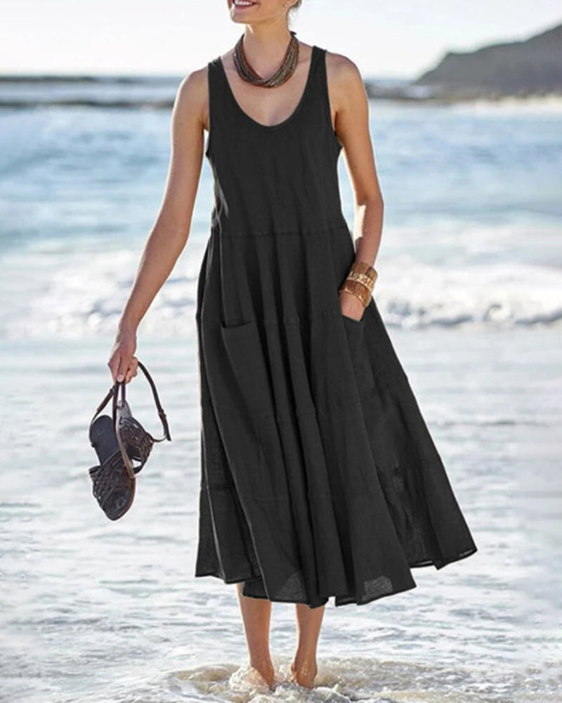 NTG Fad Maxi Dresses Sleeveless Long Dress Ladies Holiday Sundress