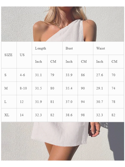 NTG Fad Mini Dresses One Shoulder Mini Dress Summer Casual Sleeveless Dress