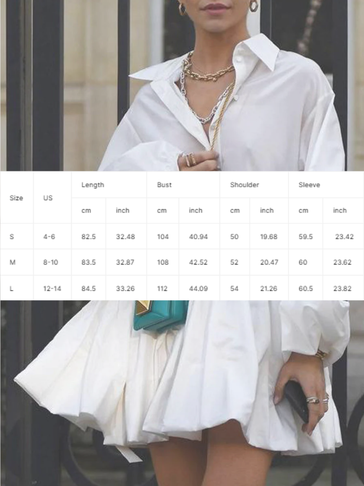 NTG Fad Mini Dresses Women Pleated Lapel Puff Sleeve Shirt Dress