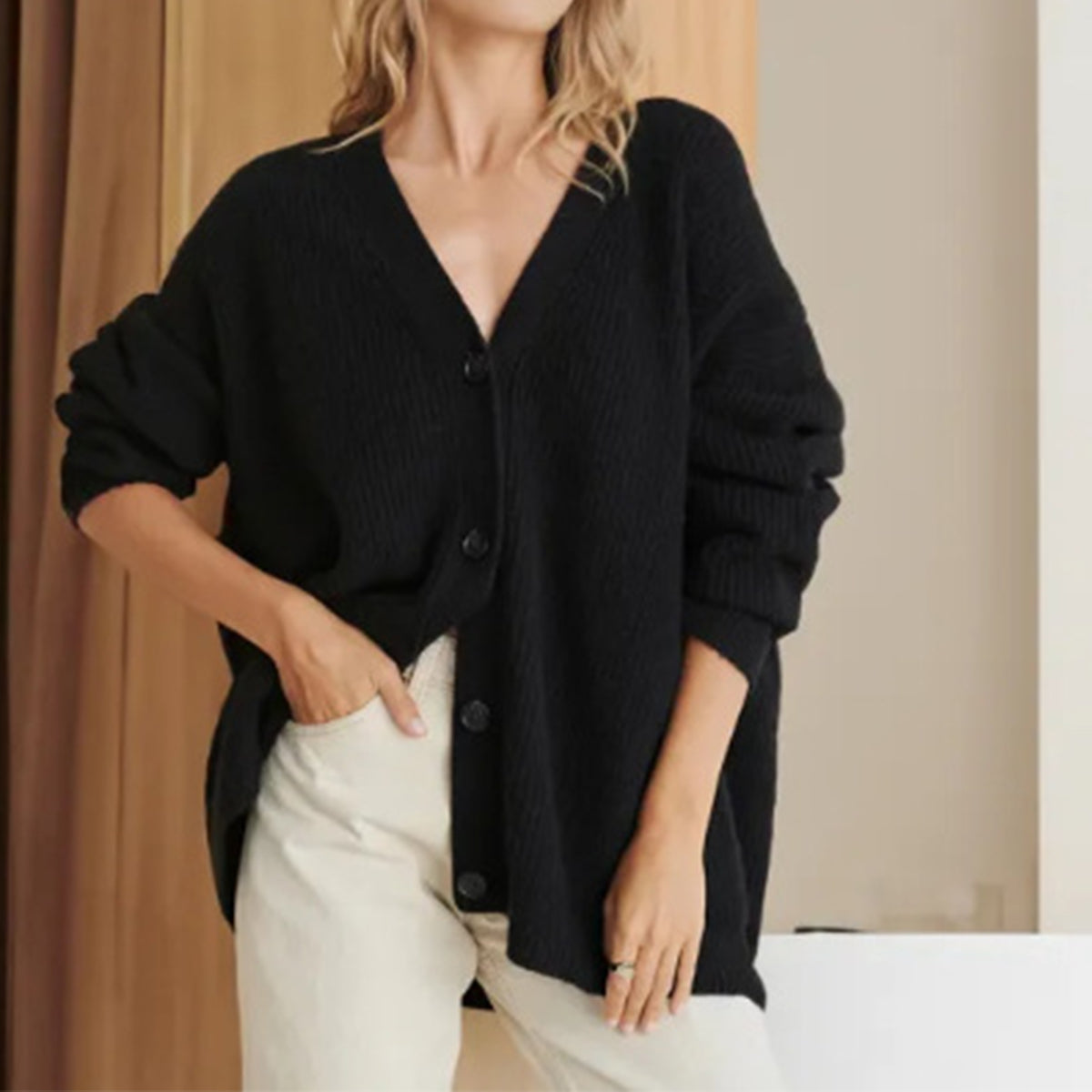 NTG Fad New V-neck knitted cardigan