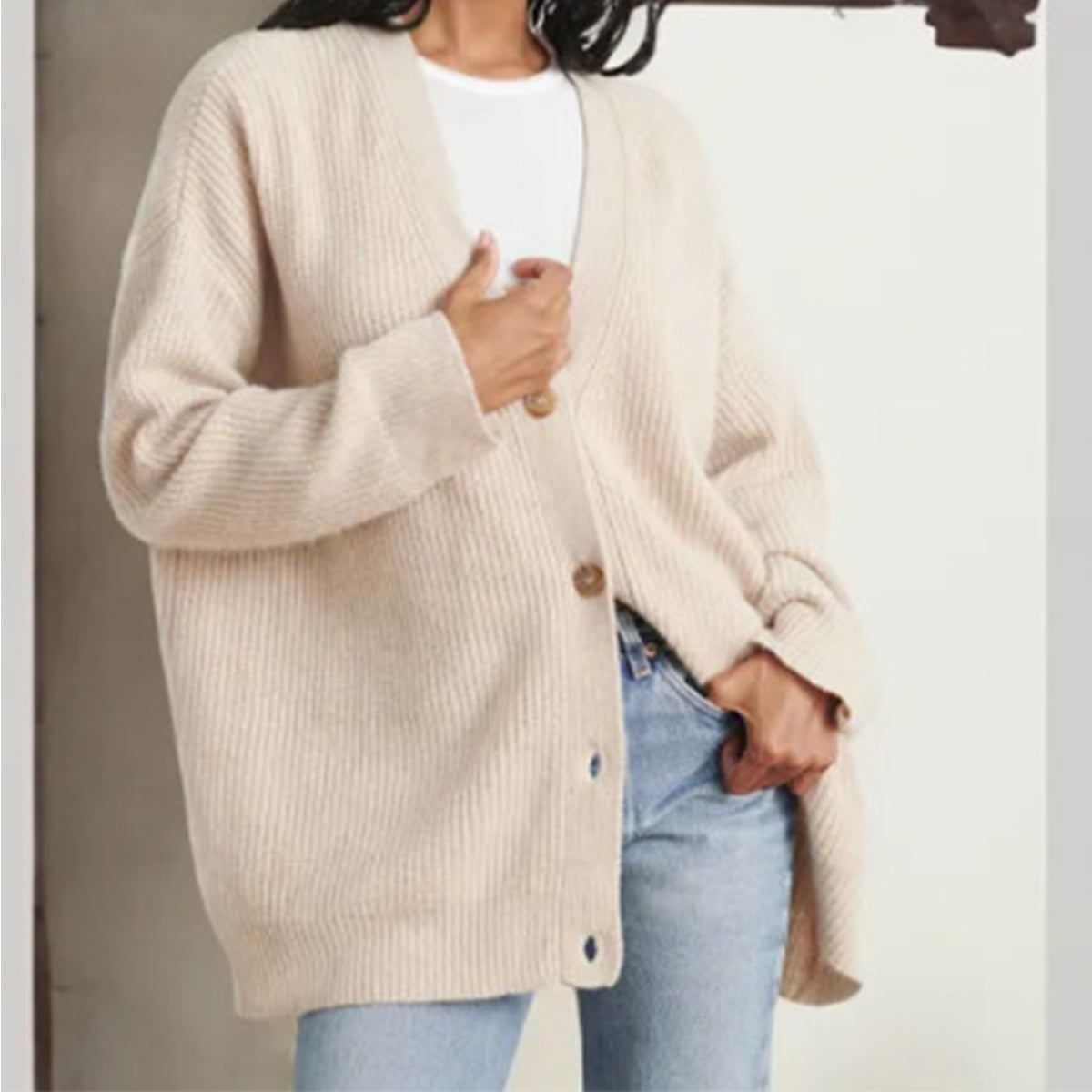 NTG Fad New V-neck knitted cardigan