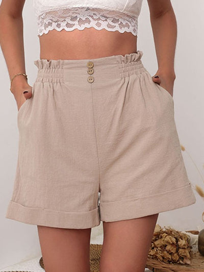 NTG Fad Nude / S Ladies Cotton Linen Casual Loose Shorts